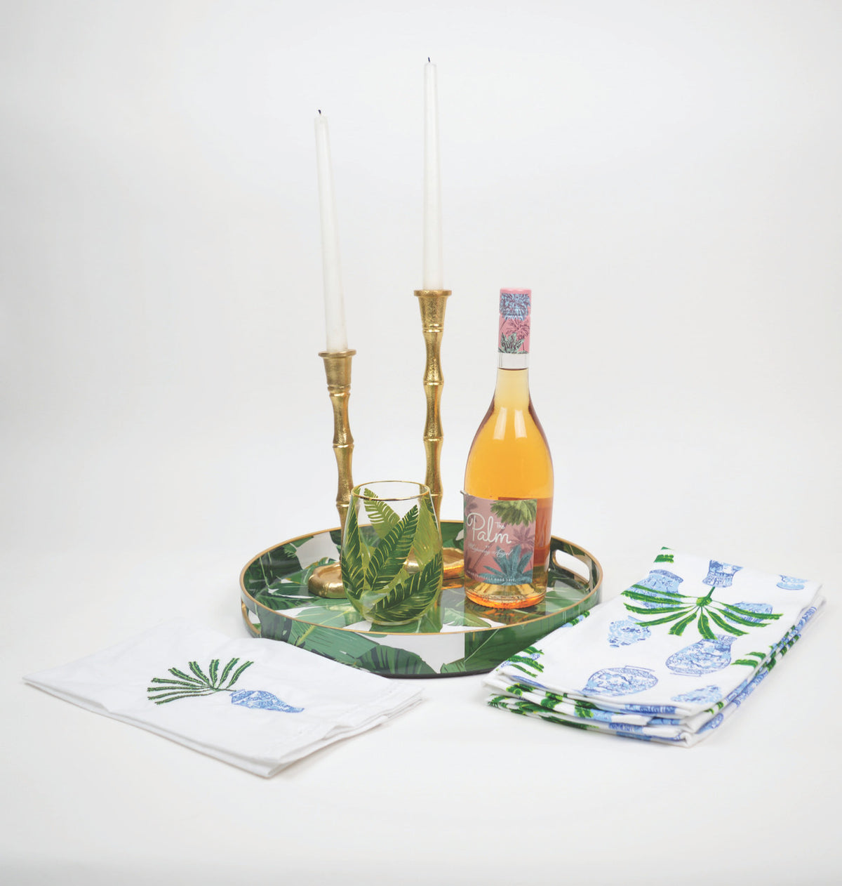 Gold Bamboo Candle Sticks set of 2
