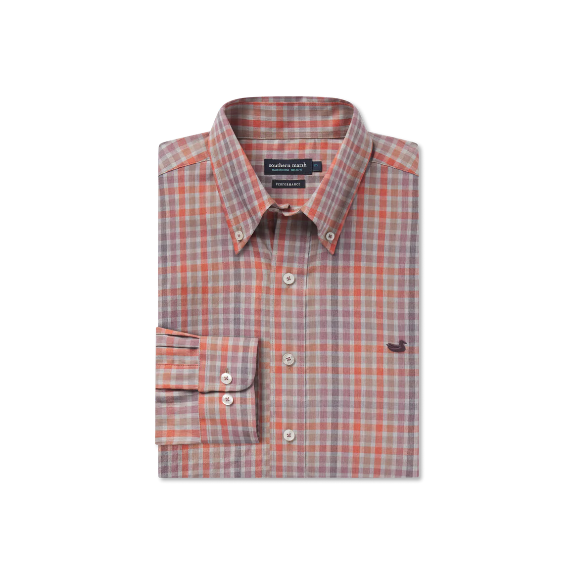 Brantley Performance Dress Shirt - Gray & Wine