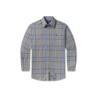 Barnstable Lines Performance Dress Shirt- Light Gray & Royal Blue