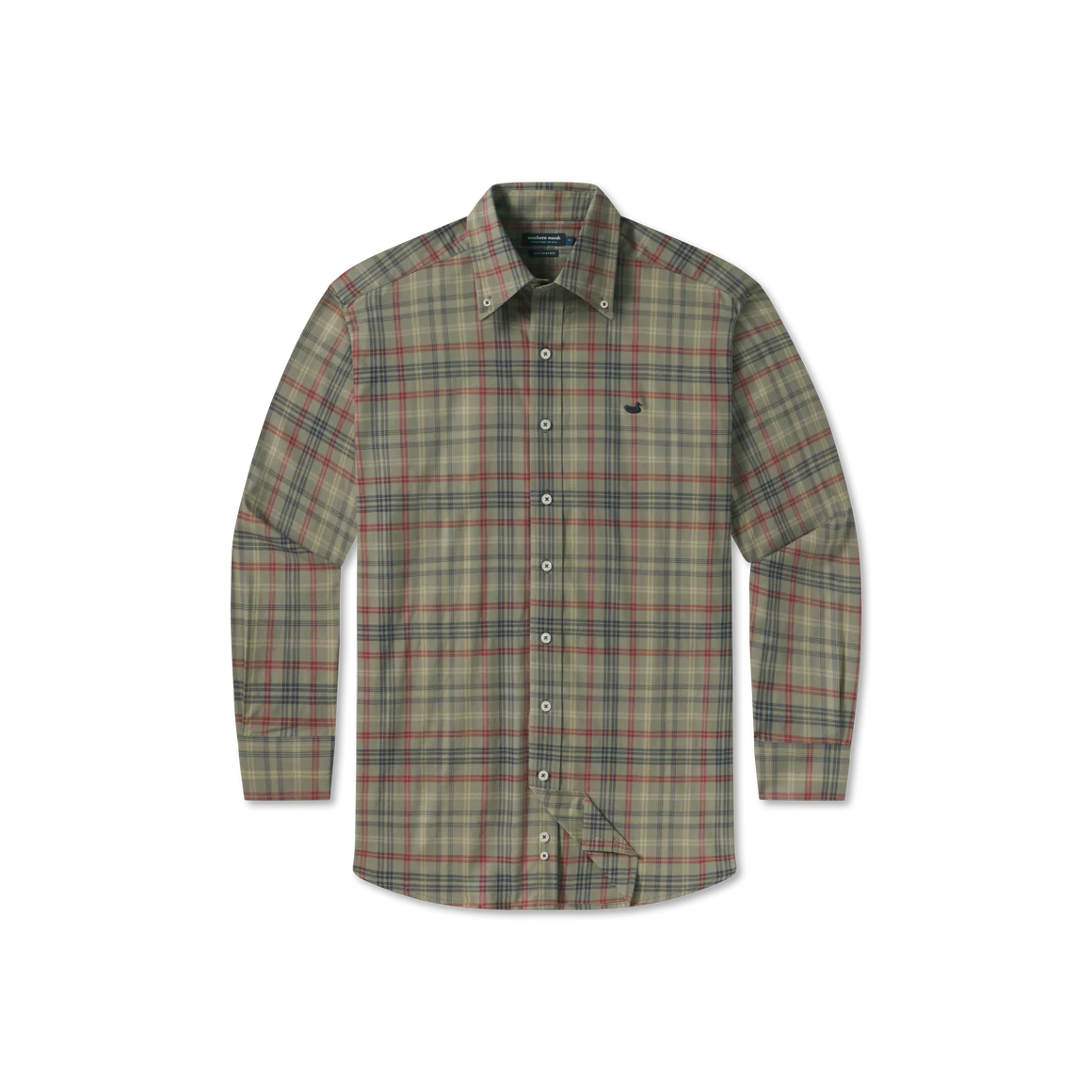 Barnstable Lines Performance Dress Shirt-Sage and Navy