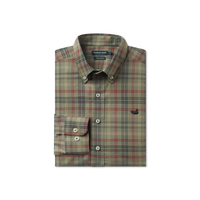 Barnstable Lines Performance Dress Shirt-Sage and Navy