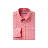 Chatham Lines Performance Dress Shirt - Coral & Slate