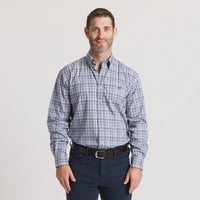 Grainger Performance Plaid Dress Shirt- Slate & Dark Olive