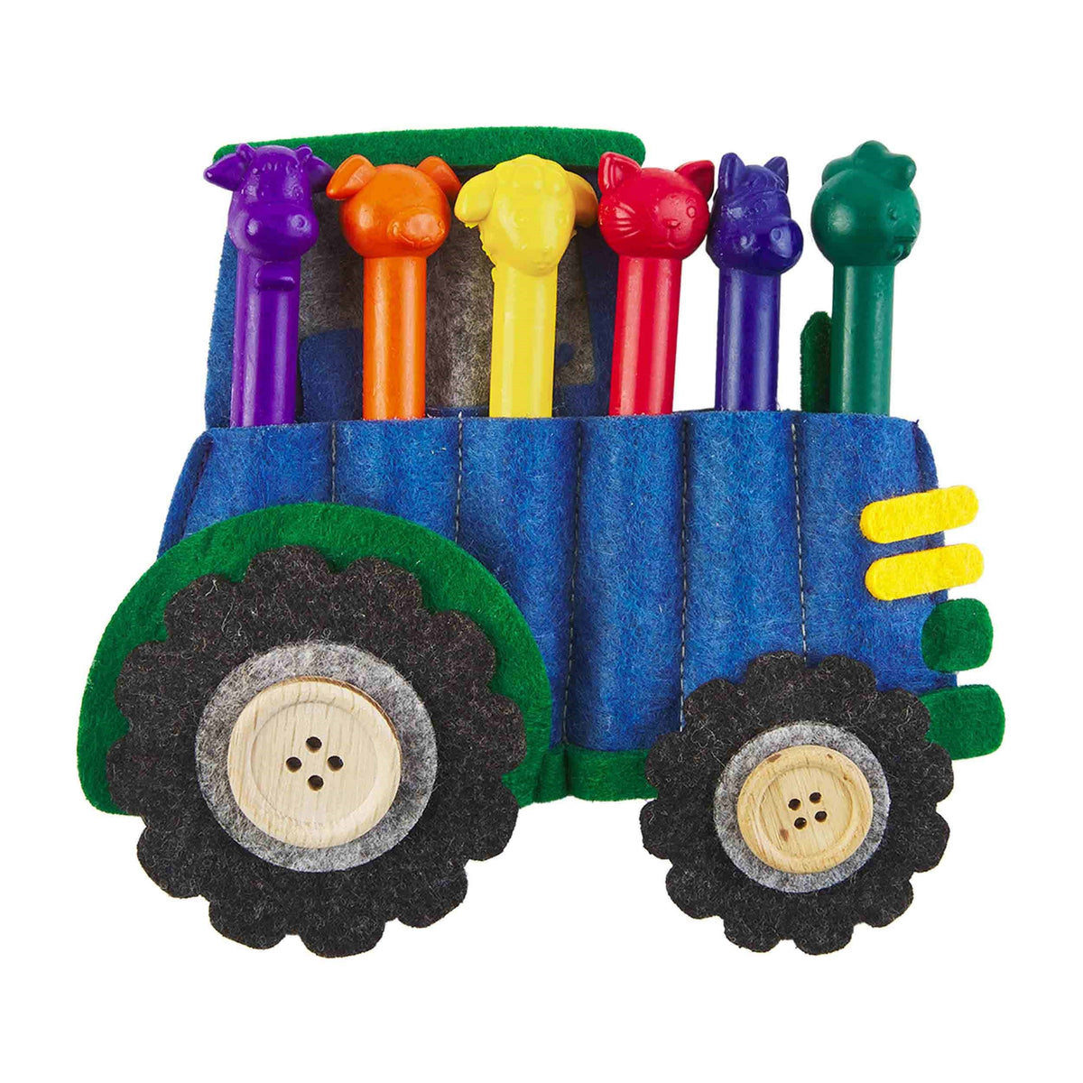 Tractor Coloring Crayon Holder Set