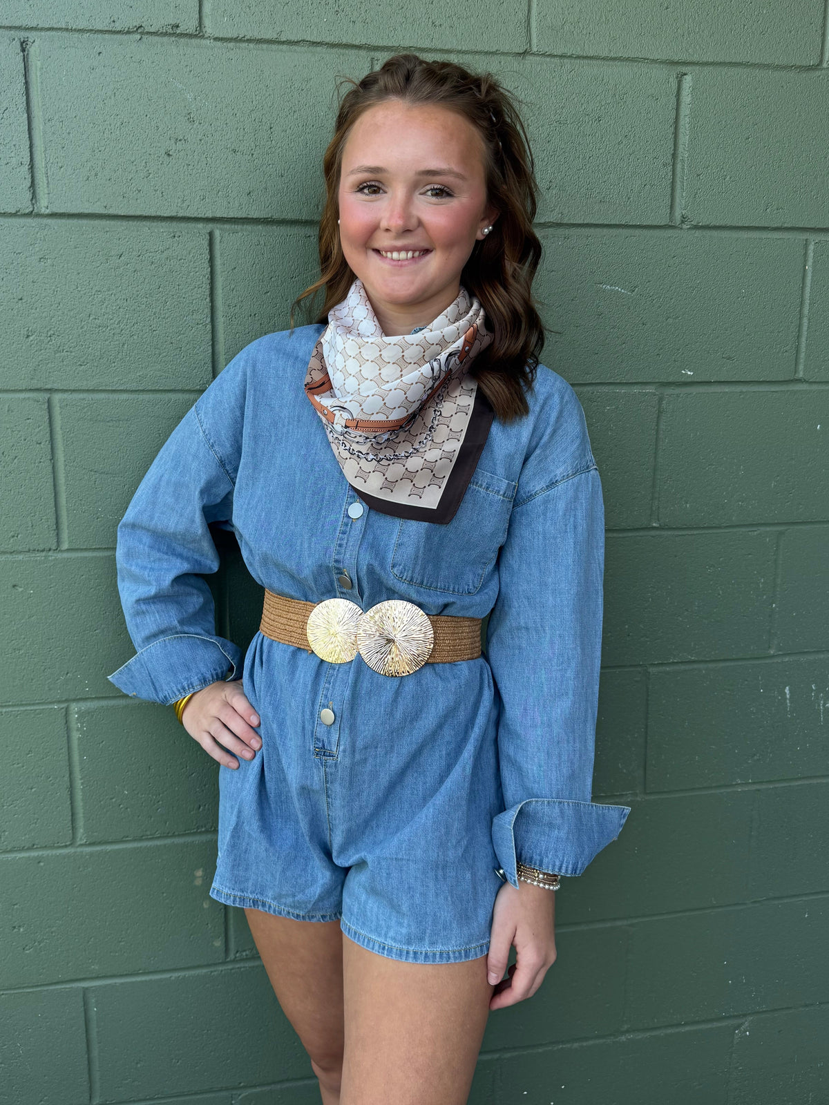 Dahlia Denim Romper
