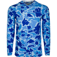 Youth Long Sleeve Performance  Hoodie -Surfing Blue