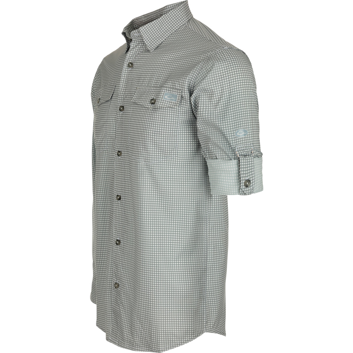 Frat Gingham Check Button-Down Long Sleeve Shirt - Dark Shadow