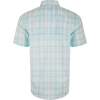 Frat Faded Plaid Button-Down Short Sleeve Shirt- Baltic Sea