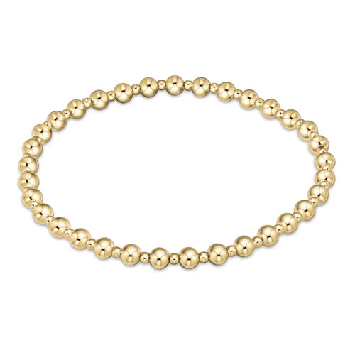 Extend Classic Gold Grateful Pattern 4mm Bead Bracelet