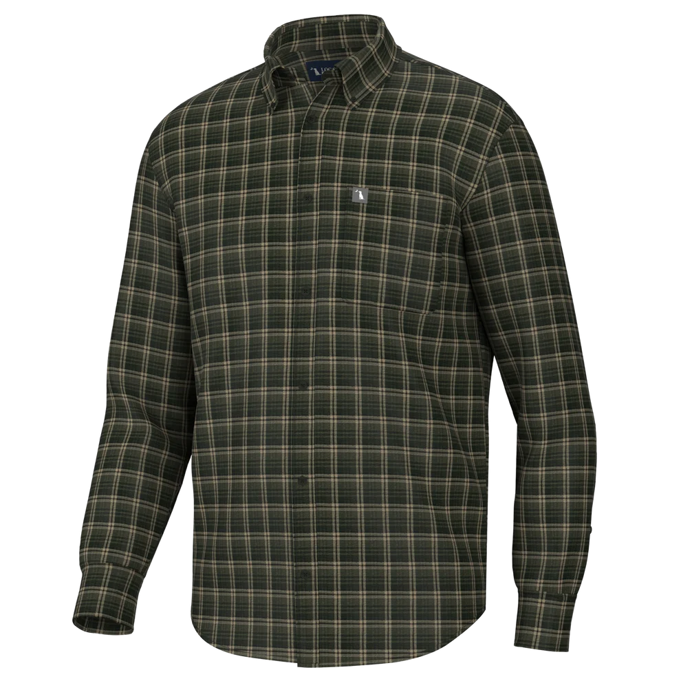 Gardner Stretch Flannel - Forest/Olive/Brown