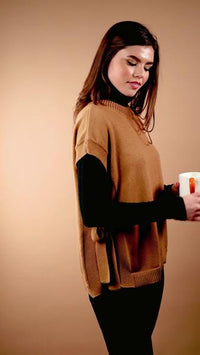 Tye Sweater Vest-BEIGE/KHAKI