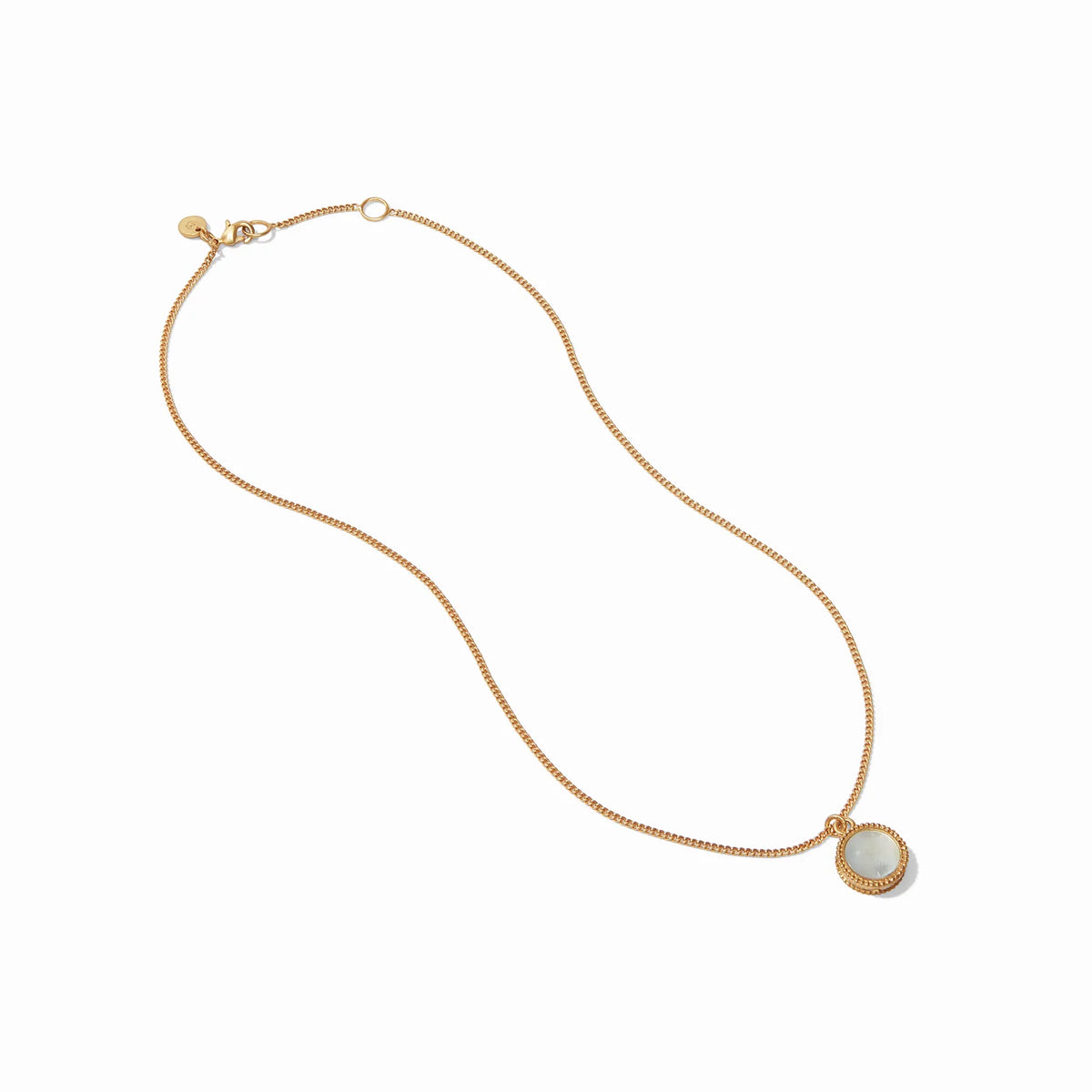 Fleur-de-Lis Solitaire Necklace - Iridescent Clear Crystal