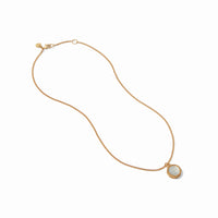 Fleur-de-Lis Solitaire Necklace - Iridescent Clear Crystal