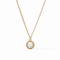 Fleur-de-Lis Solitaire Necklace - Iridescent Clear Crystal