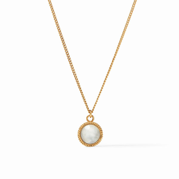 Fleur-de-Lis Solitaire Necklace - Iridescent Clear Crystal