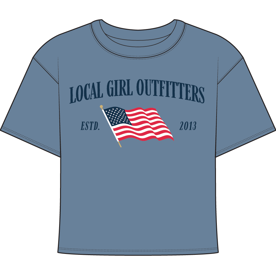 LG Graphic Cropped Tee - Stars and Stripes