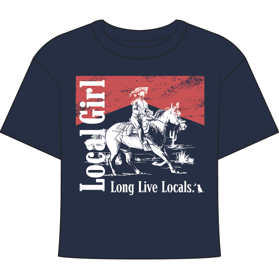 LG Graphic Cropped Tee - Smocked Cowgirl