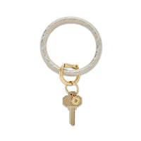 Leather Big O Key Ring - Gold Rush Basketweave
