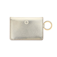 Keychain Wallet - Gold Leather ID Case