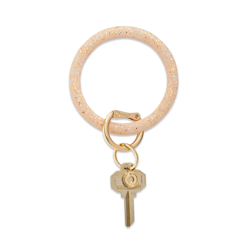 Silicone Big O Key Ring - Gold Rush Confetti