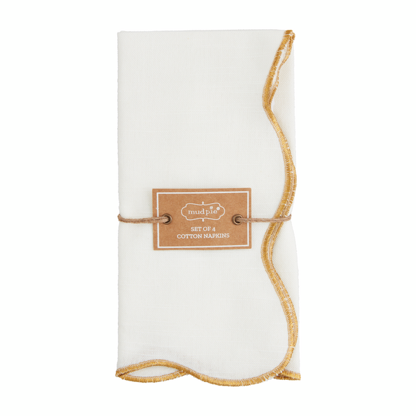 Gold Scallop Cloth Napkins