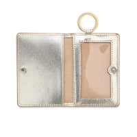 Keychain Wallet - Gold Leather ID Case