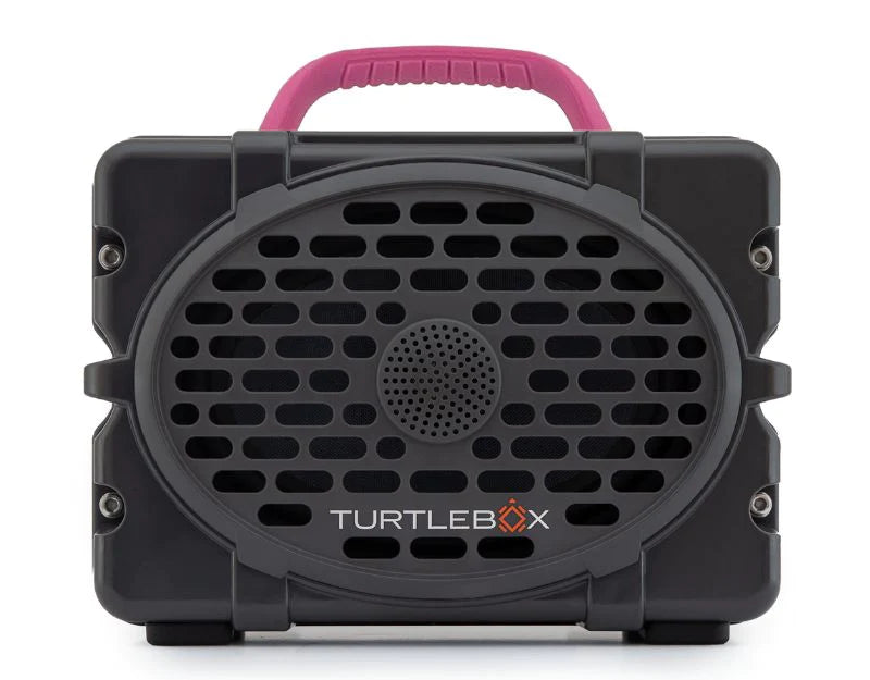 Turtle Box- Grey With Pink Handle