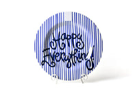 Happy Everything Indigo Skinny Stripe Big Platter