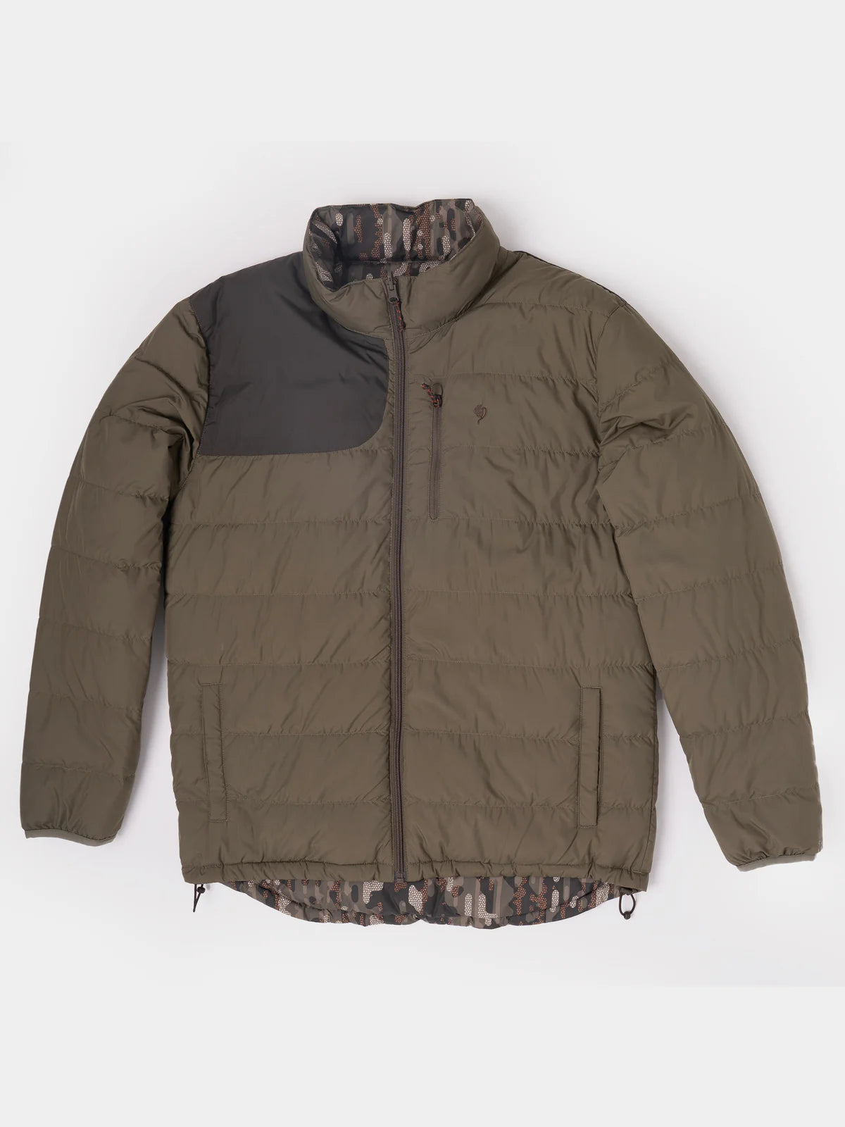 Dry Down Jacket Reversable- Moss/Woodland – Yard Master Outdoors