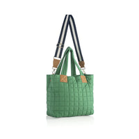 Ezra Quilted Nylon Travel Tote- Green
