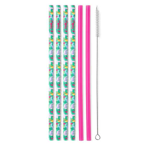 Swig Paradise + Hot Pink Reusable Straw Set