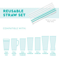 Swig Falling In Love + Pink Reusable Straw Set