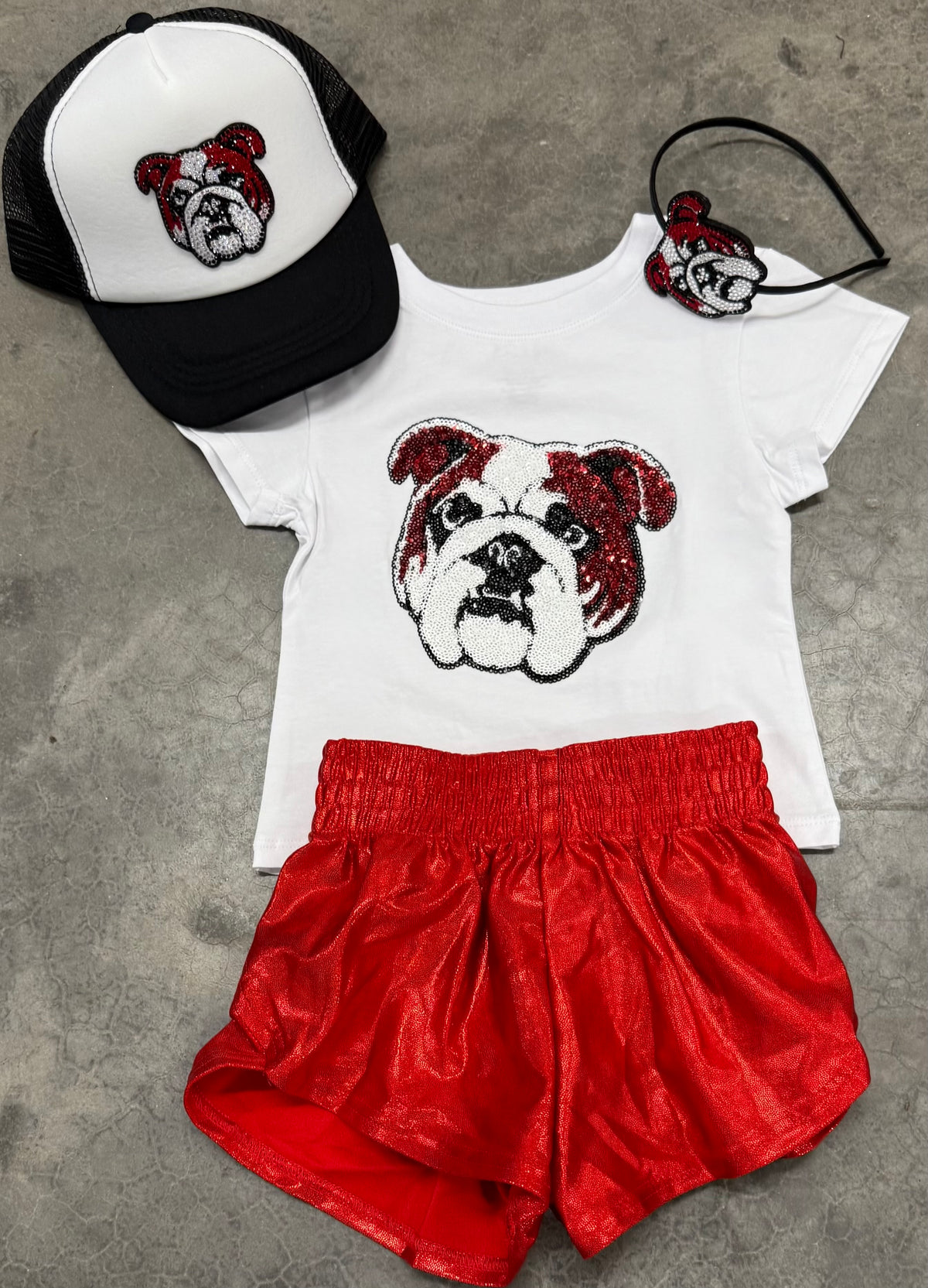 Sequin Bulldog Game day tee