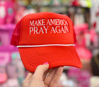 Make America Pray Again Trucker Hat Red/White Rope