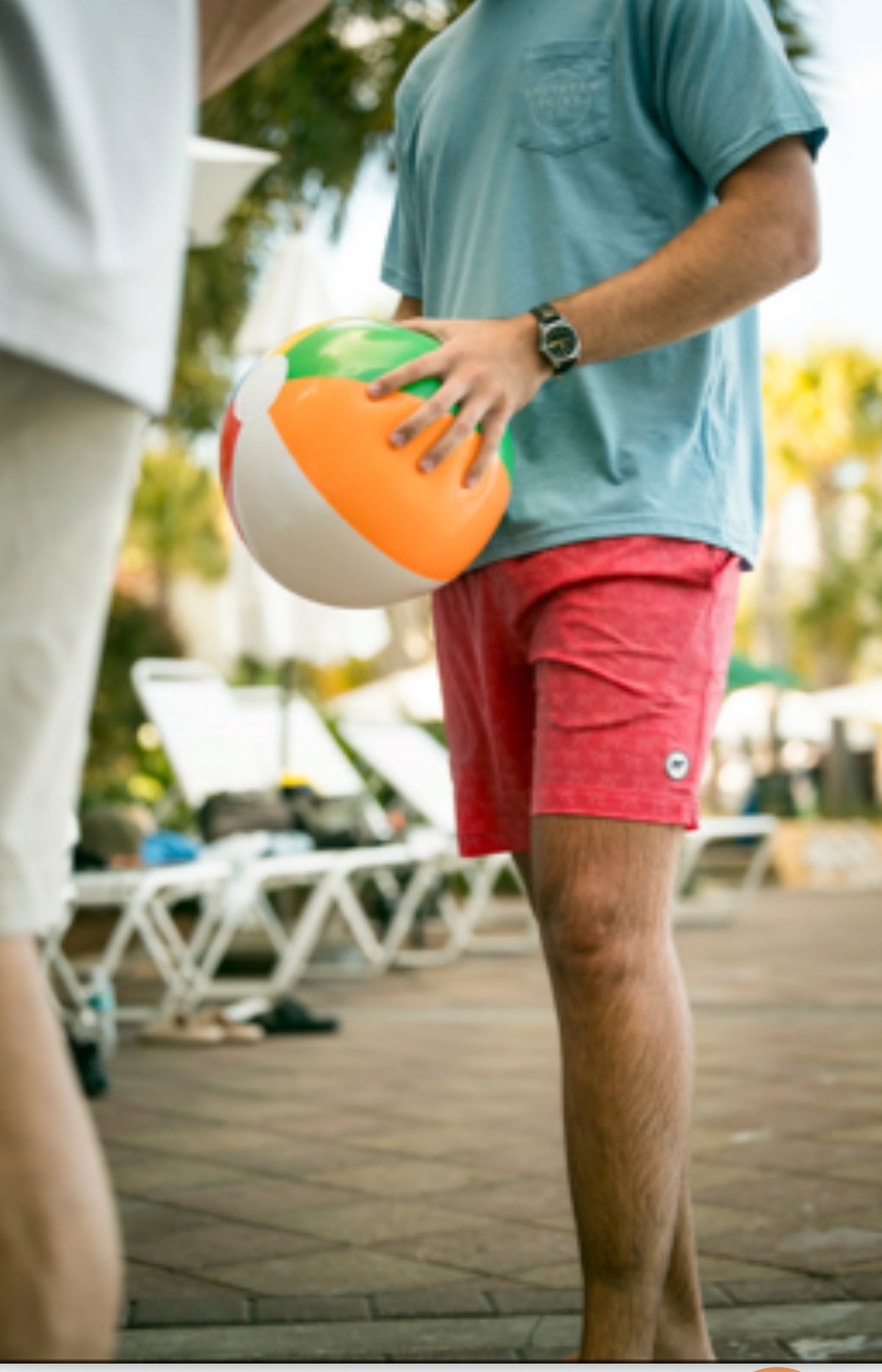 Water-Activated Printed Swim Short-Coral