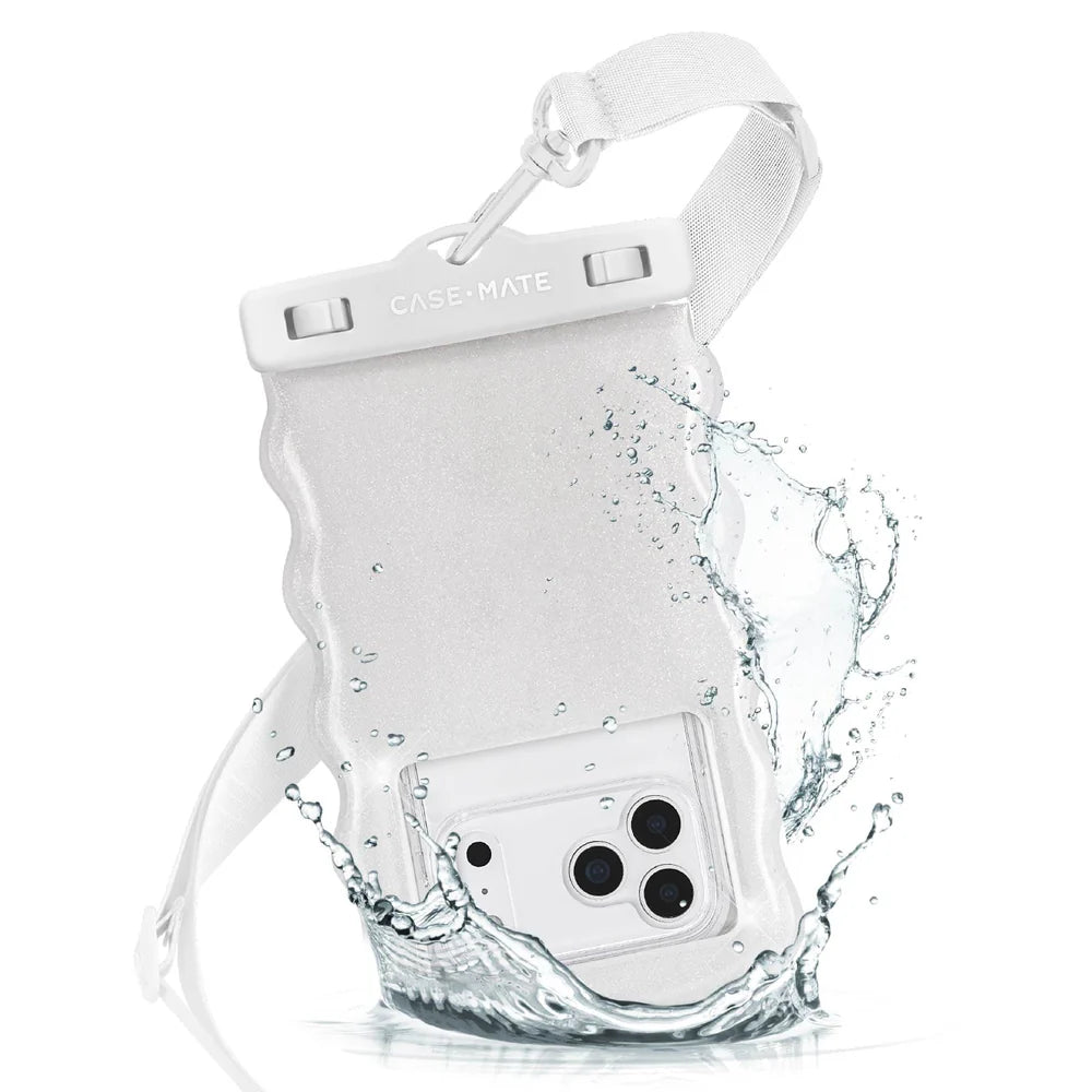 Wavy Waterproof Floating Phone Pouch- Ivory