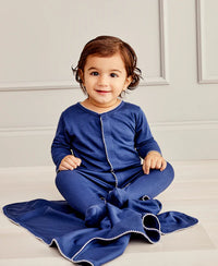 Navy Kissy Basics Footie