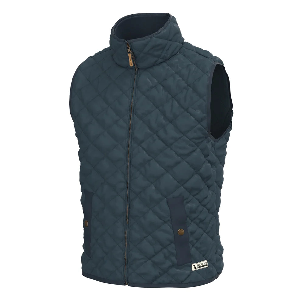 Diamond Quilted Vest- Dark Blue