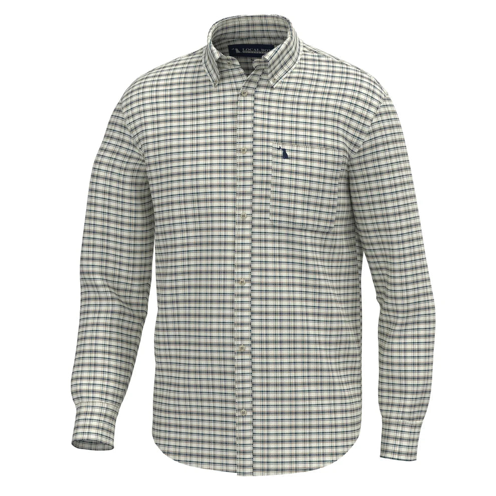 McNally Dress Shirt-Cream/Brown/Navy