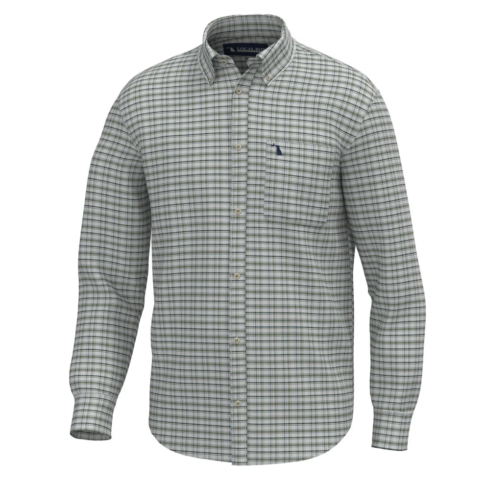 McNally Dress Shirt- Silver/Smoky Teal/Olive