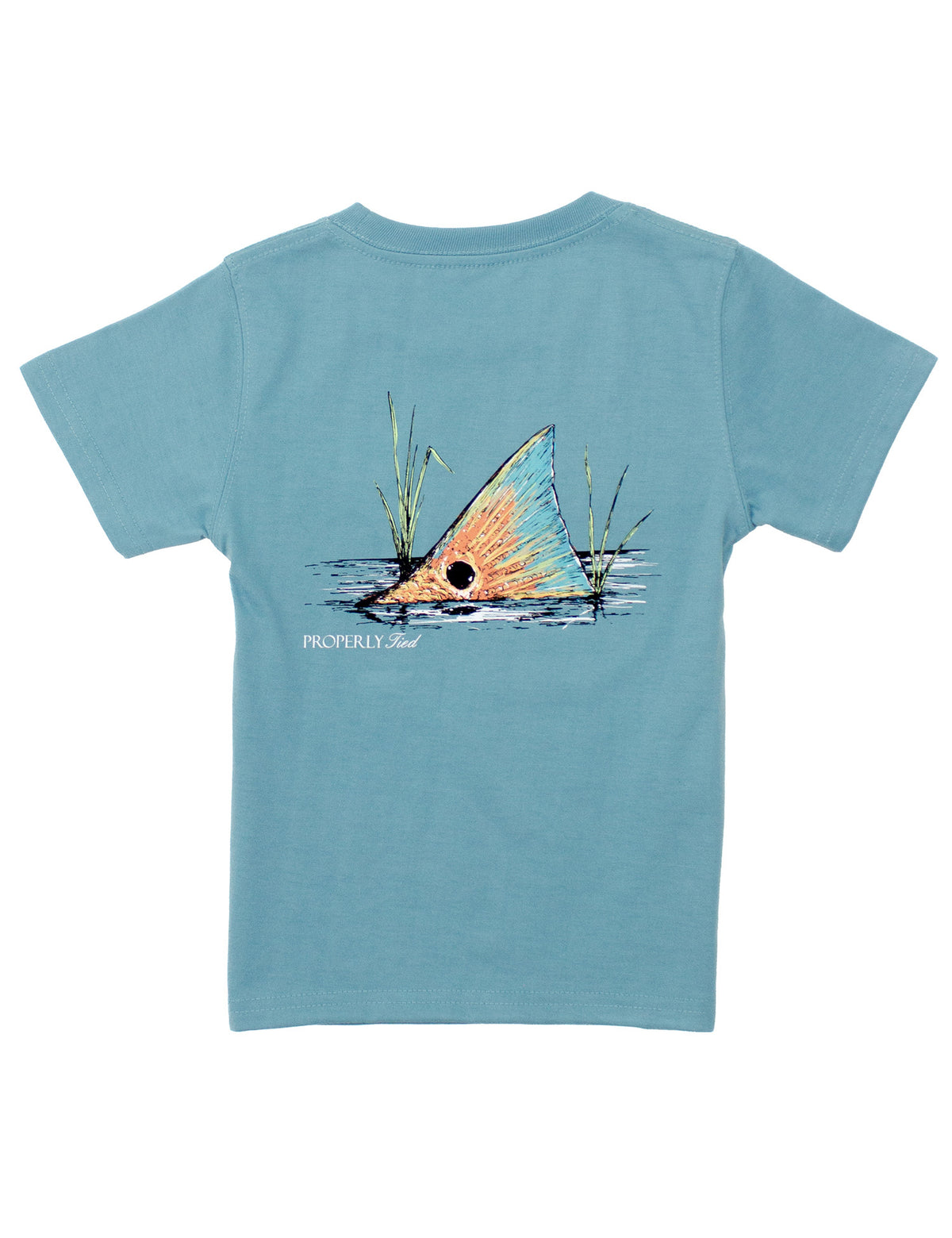Boys Redfish Tail SS- Coastal Sky