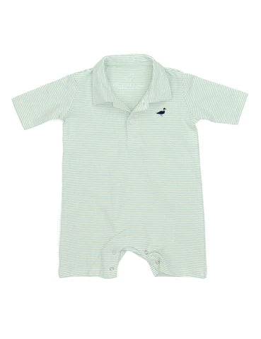 Baby Jackson Polo Shortall Mint Stripe
