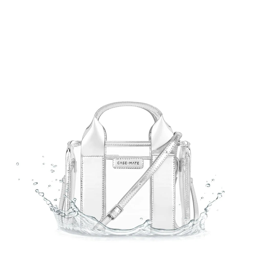 Clear Stadium Bag-  Silver Chrome