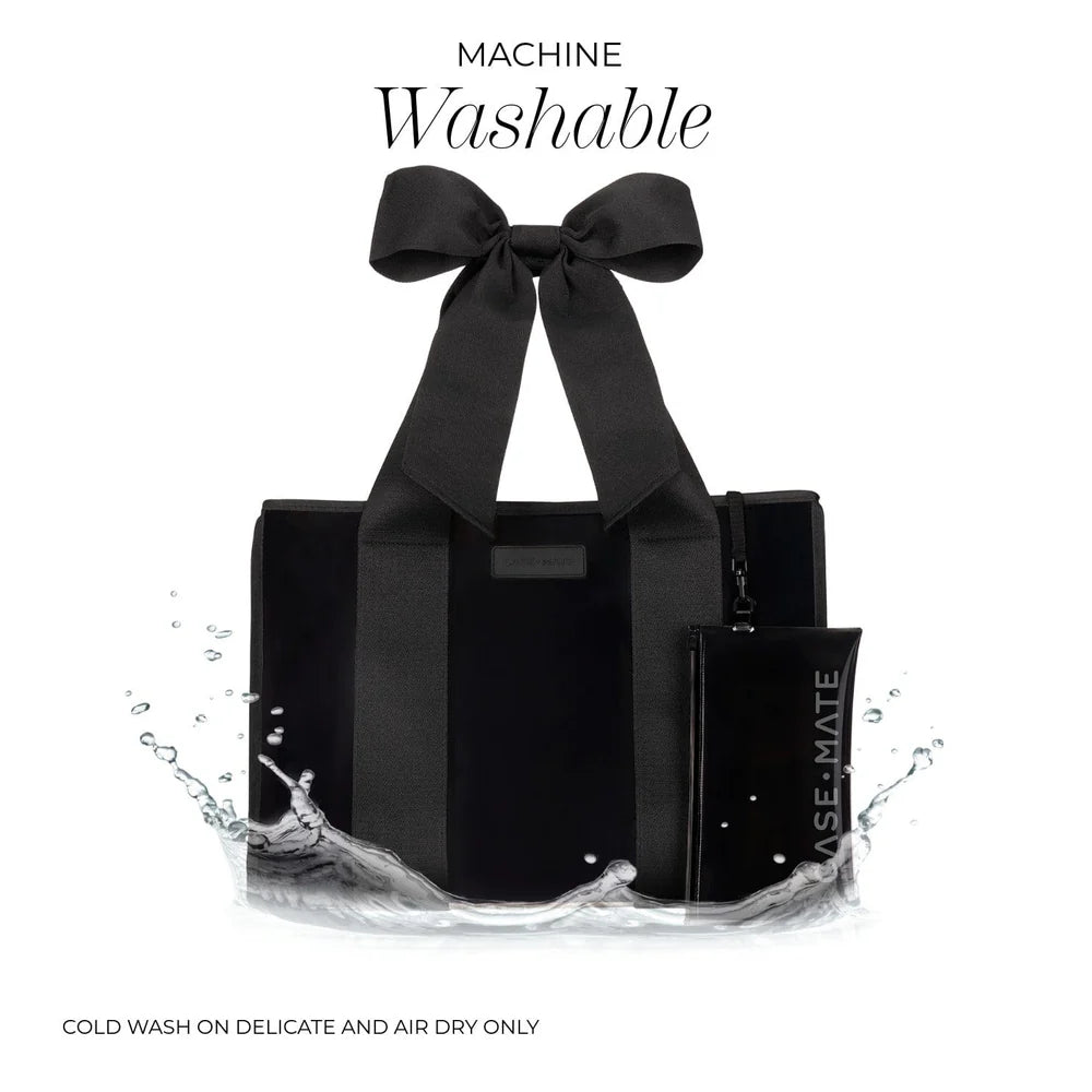 Jelly Tote Bag- Midnight Black Bow