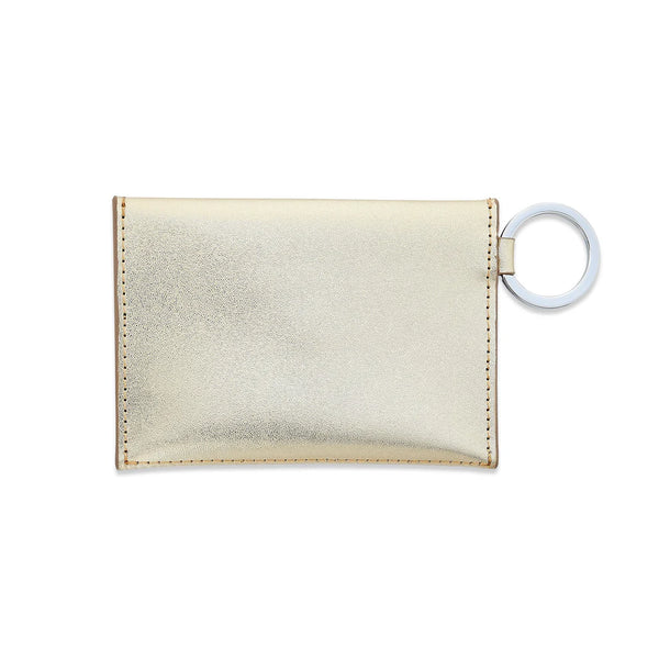Keychain Wallet : Gold / Silver Leather Envelope Card Case