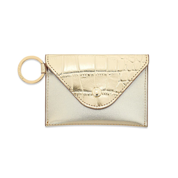 Mini Envelope Wallet - Solid Gold Rush Croc-Embossed