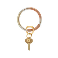 Leather Big O Key Ring - Ombre Mixed Metal