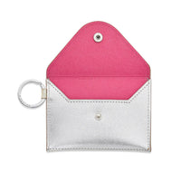 Keychain Wallet : Gold / Silver Leather Envelope Card Case