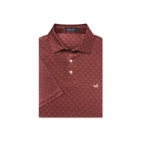 Flyline Performance Polo - Marsh Morning - Burnt Red & Tan Microprint