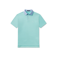 Bermuda Performance Polo- Hampton Stripe Honeydew & Mint